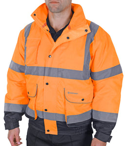 TWO TONE CONSTRUCTOR BOMBER JACKET ORANGE/NAVY